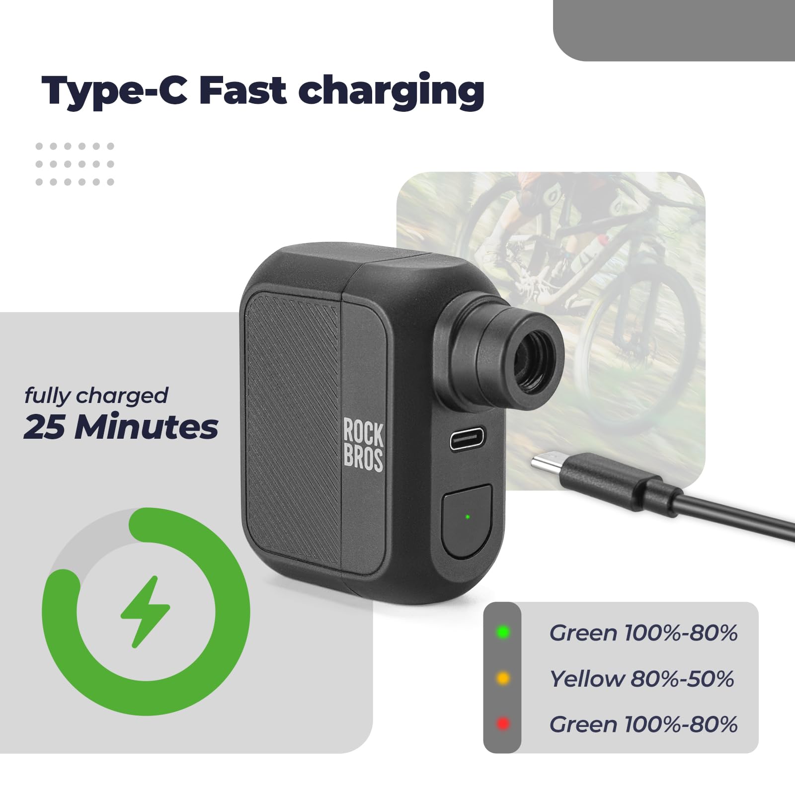 ROCKBROS | Mini Bomba Eléctrica 100 PSI