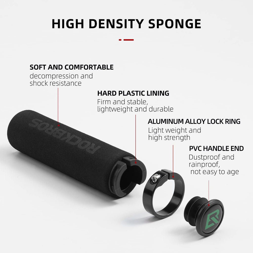 ROCKBROS - Puños de espuma para bicicleta con bloqueo MTB