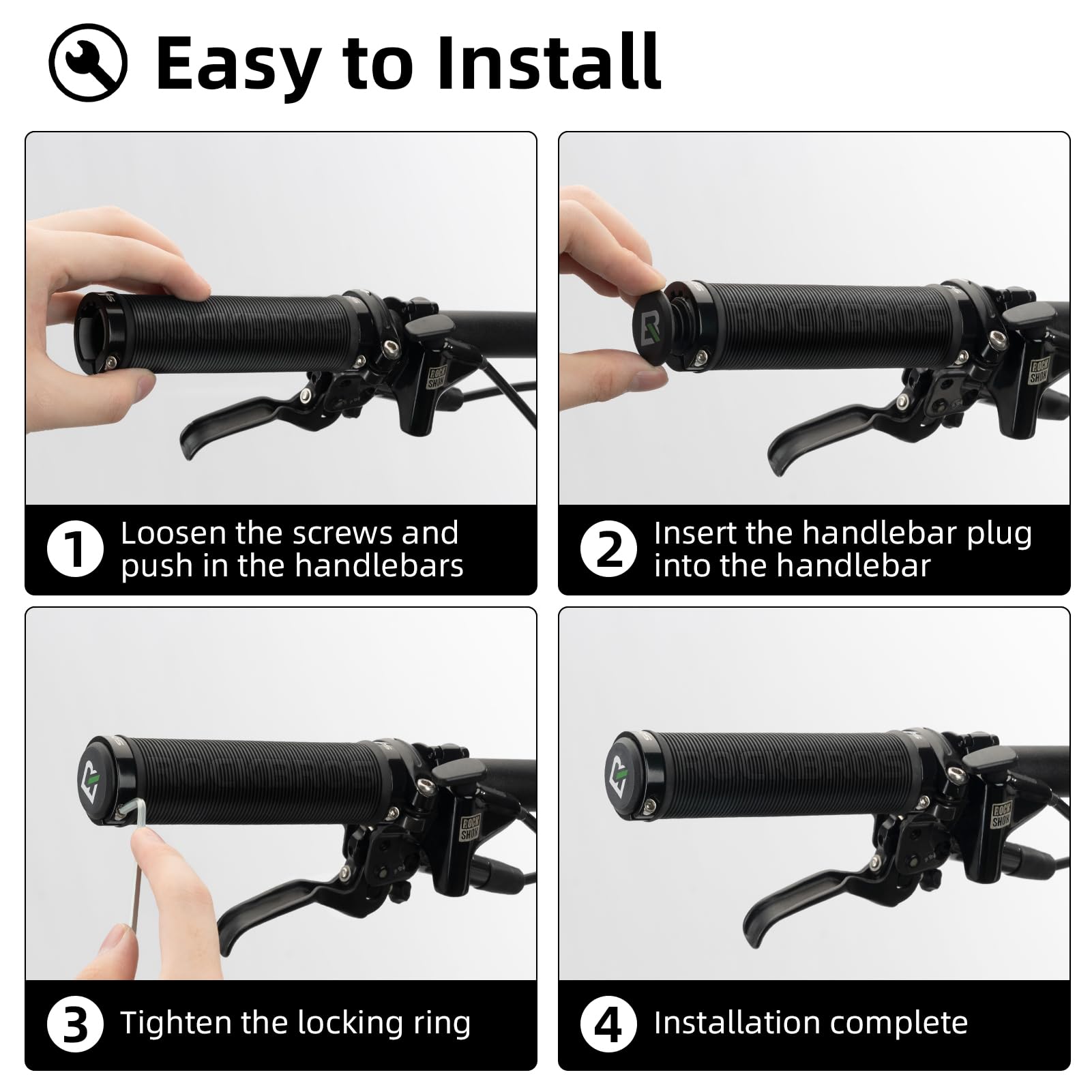 ROCKBROS - Puños de manubrio de bicicleta de montaña