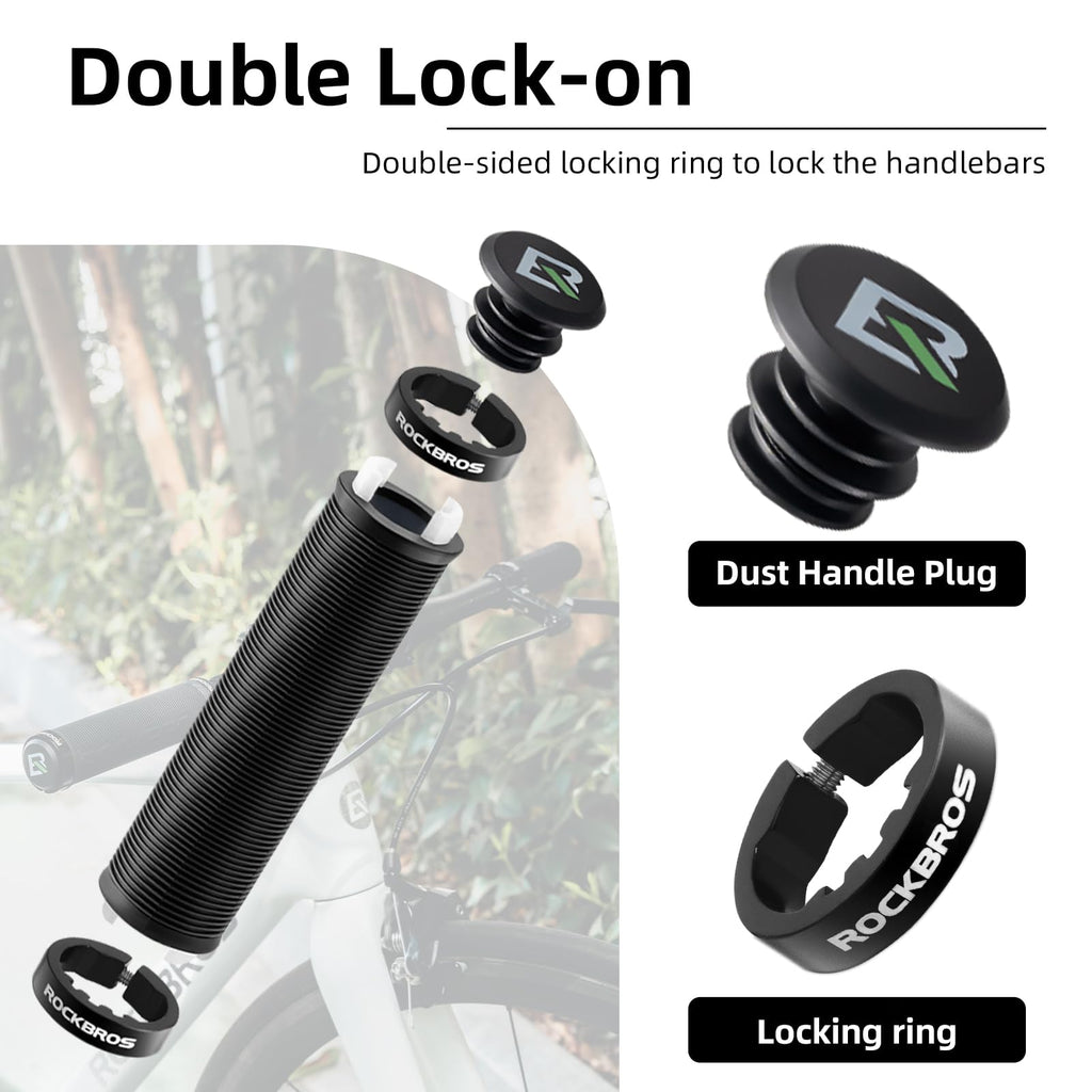 ROCKBROS - Puños de manubrio de bicicleta de montaña