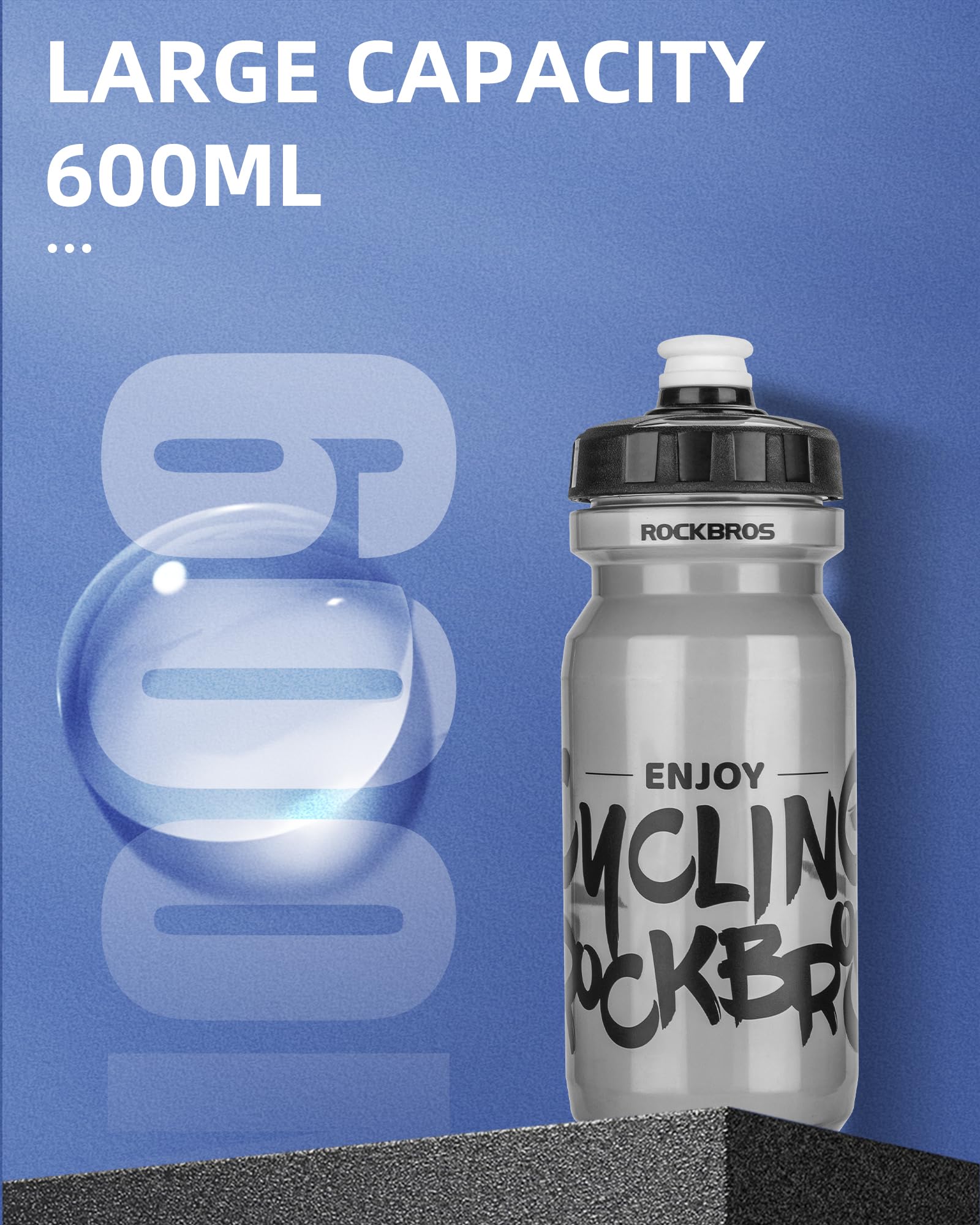 ROCKBROS Ánfora para Ciclismo 600ml Gris