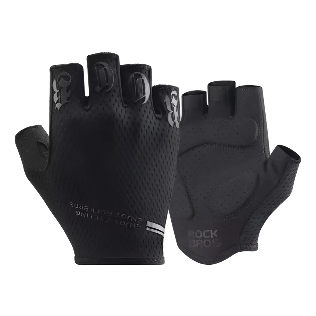 ROCKBROS - Guantes De Medio Dedo S360 Negro
