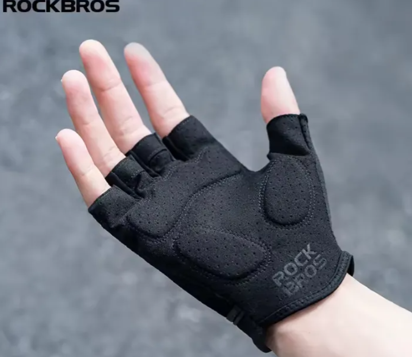 ROCKBROS - Guantes De Medio Dedo S360 Negro