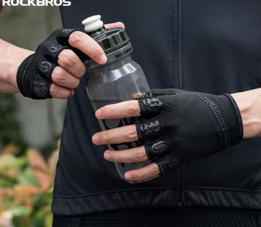ROCKBROS - Guantes De Medio Dedo S360 Negro