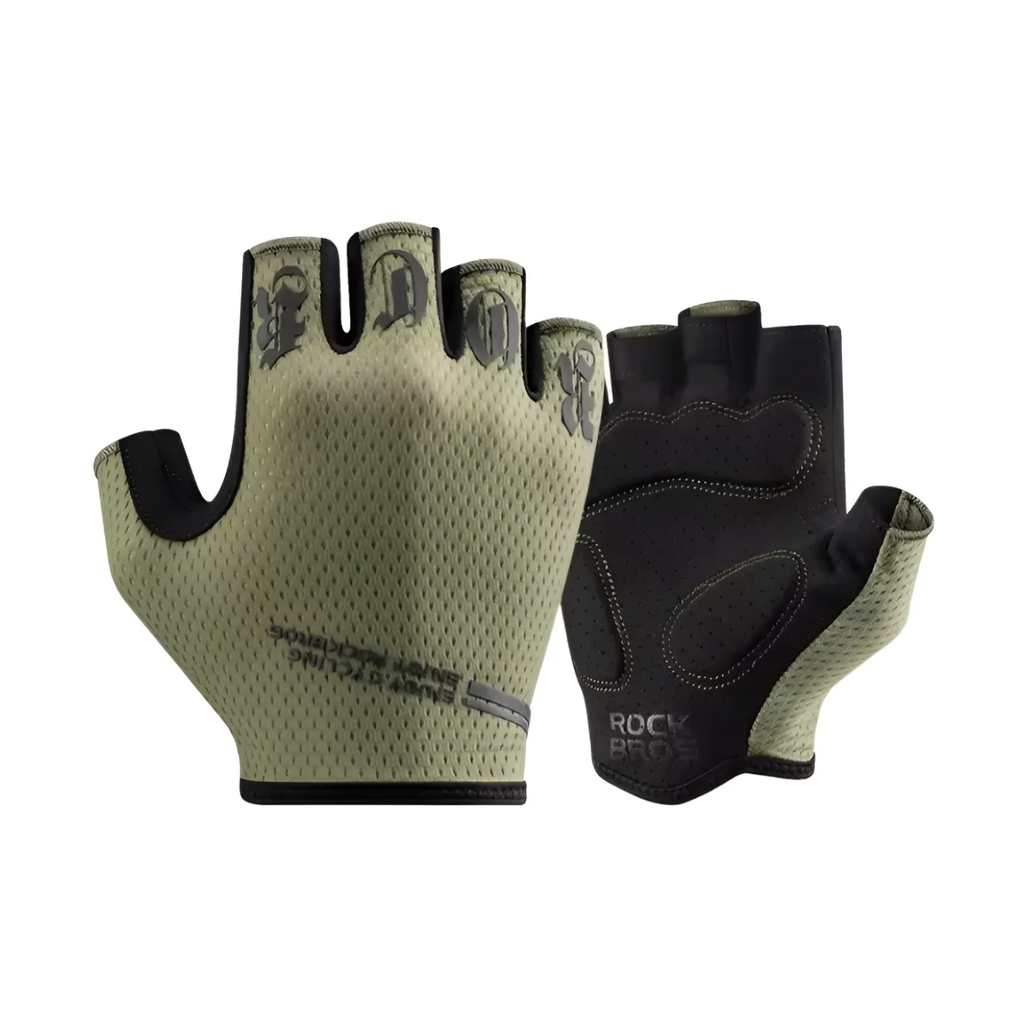 ROCKBROS - Guantes De Medio Dedo S360 Verde