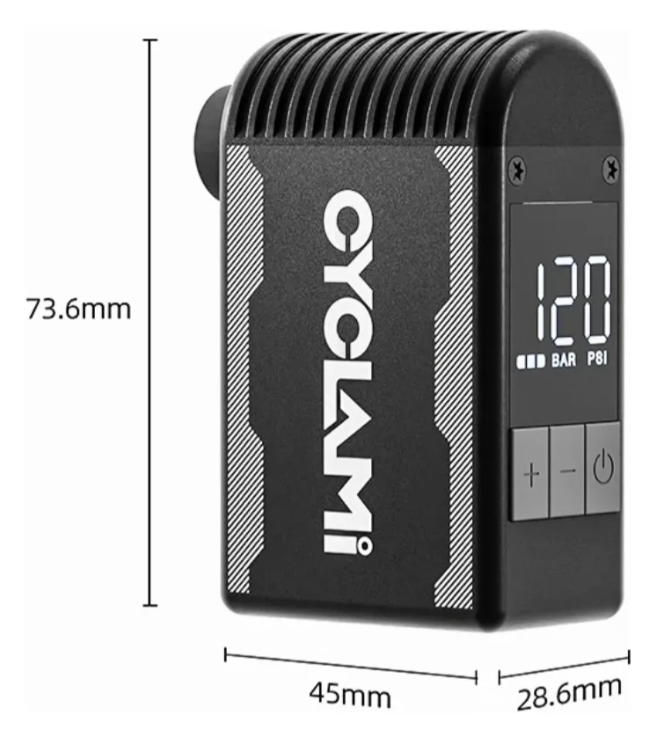 CYCLAMI - Mini Bomba de Aire Con Pantalla 125PSI